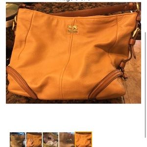 COACH beige leather handbag